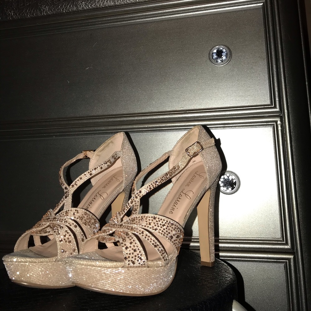 Lauren Lorraine rose gold heels